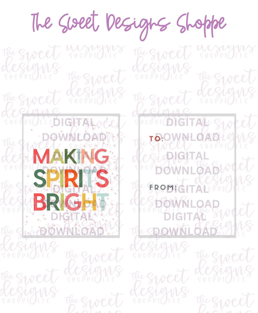 E-TAG - MakingSpiritsBright #1 - Digital Instant Download 2" x 2.5" tag - Sweet Designs Shoppe - - ALL, Christmas, Download, E-Tag, Promocode, rectangle, TAG, Tags