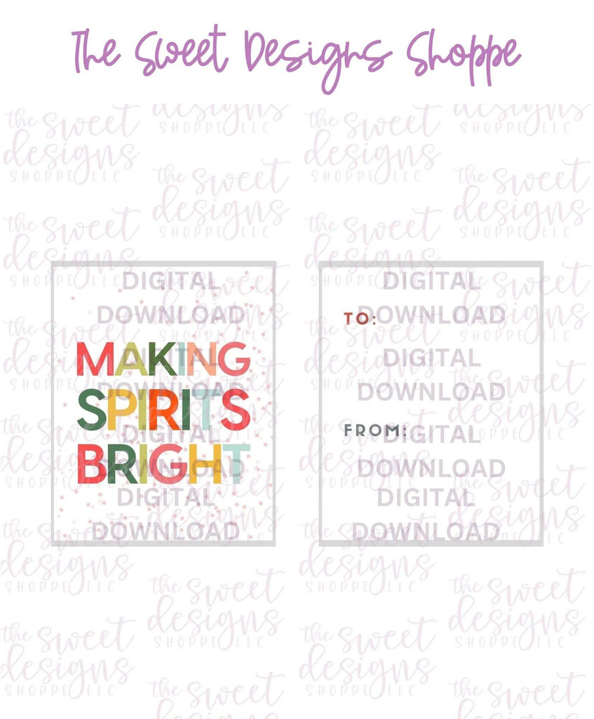 E-TAG - MakingSpiritsBright #1 - Digital Instant Download 2" x 2.5" tag - The Sweet Designs Shoppe - - ALL, Christmas, Download, E-Tag, Promocode, rectangle, TAG, Tags