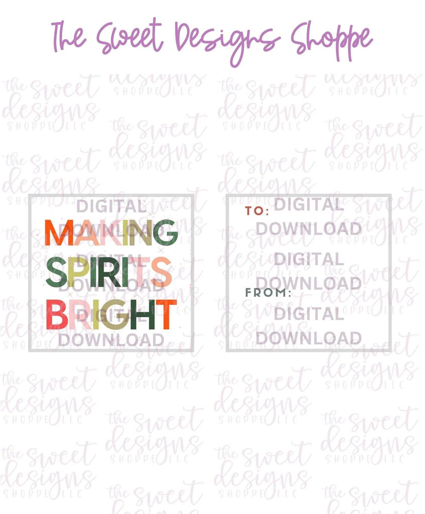 E-TAG - MakingSpiritsBright #2 - Digital Instant Download 2" x 2" Tag - The Sweet Designs Shoppe - - ALL, Christmas, Download, E-Tag, Promocode, square, TAG, Tags