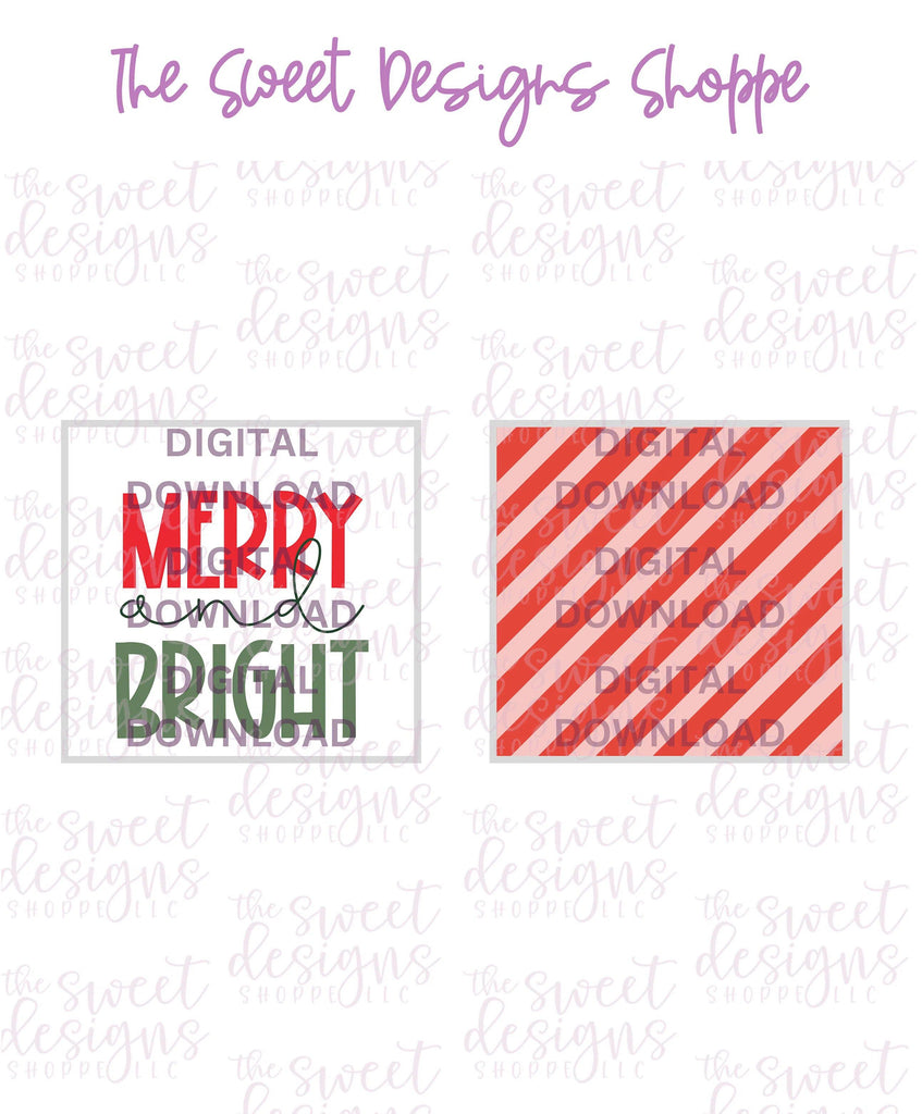 E-TAG - Merry and Bright - Digital Instant Download 2" x 2" Tag - The Sweet Designs Shoppe - TSDS - - ALL,Christmas,Christmas / Winter,Download,E-Tag,Promocode,square,TAG,Tags
