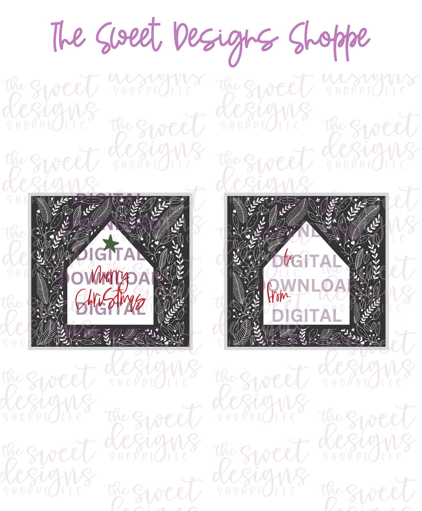 E-TAG - Merry Christmas - Digital Instant Download 2" x 2" Tag - Sweet Designs Shoppe - - ALL, Christmas, Christmas / Winter, Download, E-Tag, Promocode, square, TAG, Tags