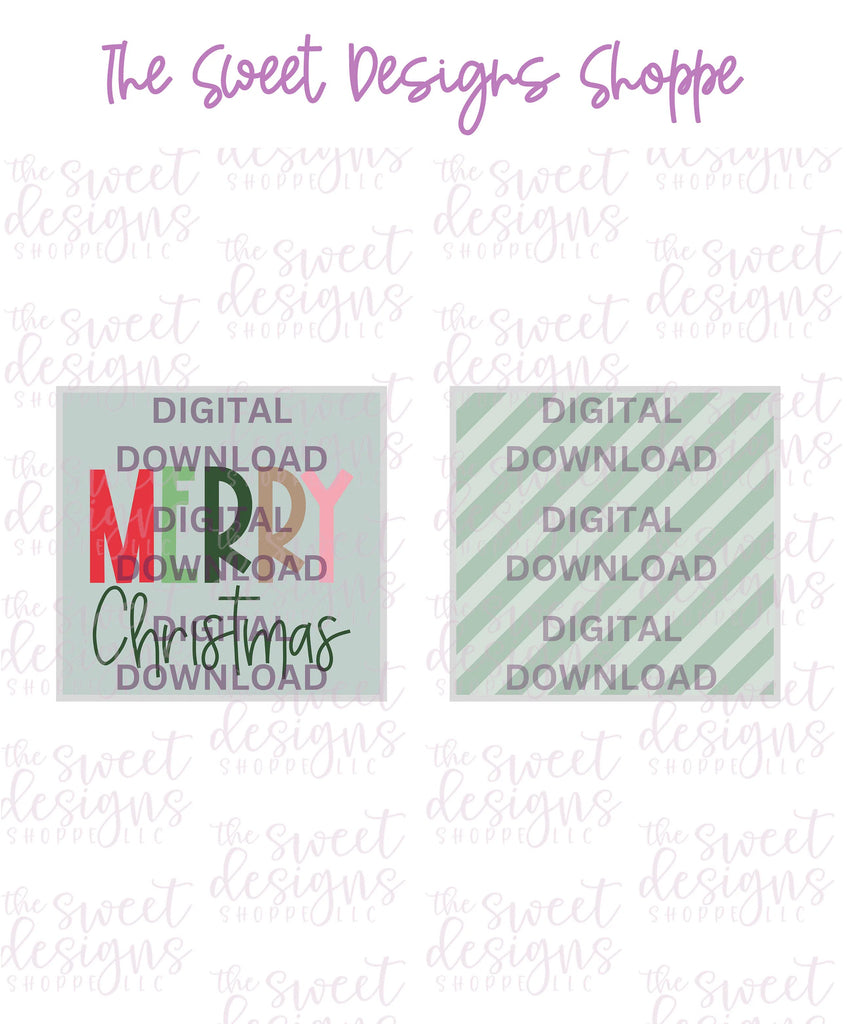 E-TAG - Merry Christmas (Green) - Digital Instant Download 2" x 2" Tag - Sweet Designs Shoppe - - ALL, Christmas, Christmas / Winter, Download, E-Tag, Promocode, square, TAG, Tags