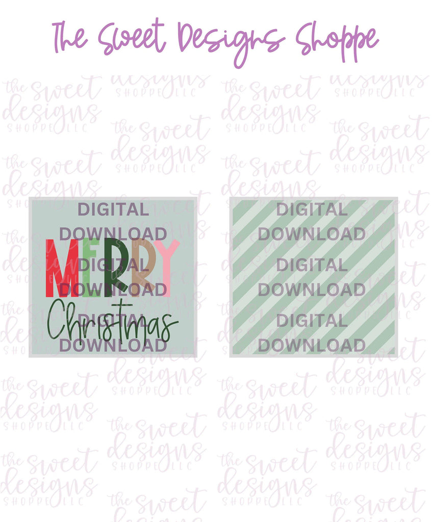 E-TAG - Merry Christmas (Green) - Digital Instant Download 2" x 2" Tag - The Sweet Designs Shoppe - - ALL, Christmas, Christmas / Winter, Download, E-Tag, Promocode, square, TAG, Tags