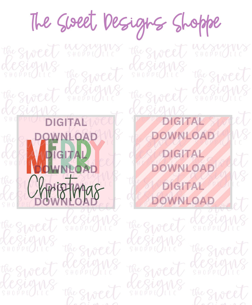 E-TAG - Merry Christmas (Pink) - Digital Instant Download 2" x 2" Tag - Sweet Designs Shoppe - - ALL, Christmas, Christmas / Winter, Download, E-Tag, Promocode, square, TAG, Tags