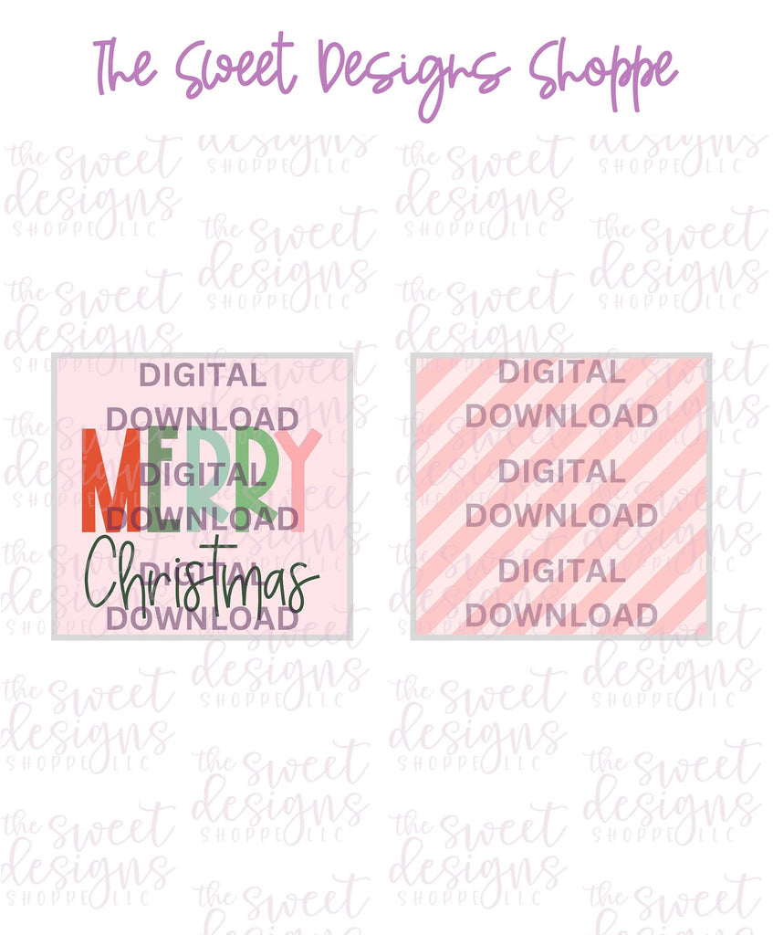 E-TAG - Merry Christmas (Pink) - Digital Instant Download 2" x 2" Tag - The Sweet Designs Shoppe - - ALL, Christmas, Christmas / Winter, Download, E-Tag, Promocode, square, TAG, Tags