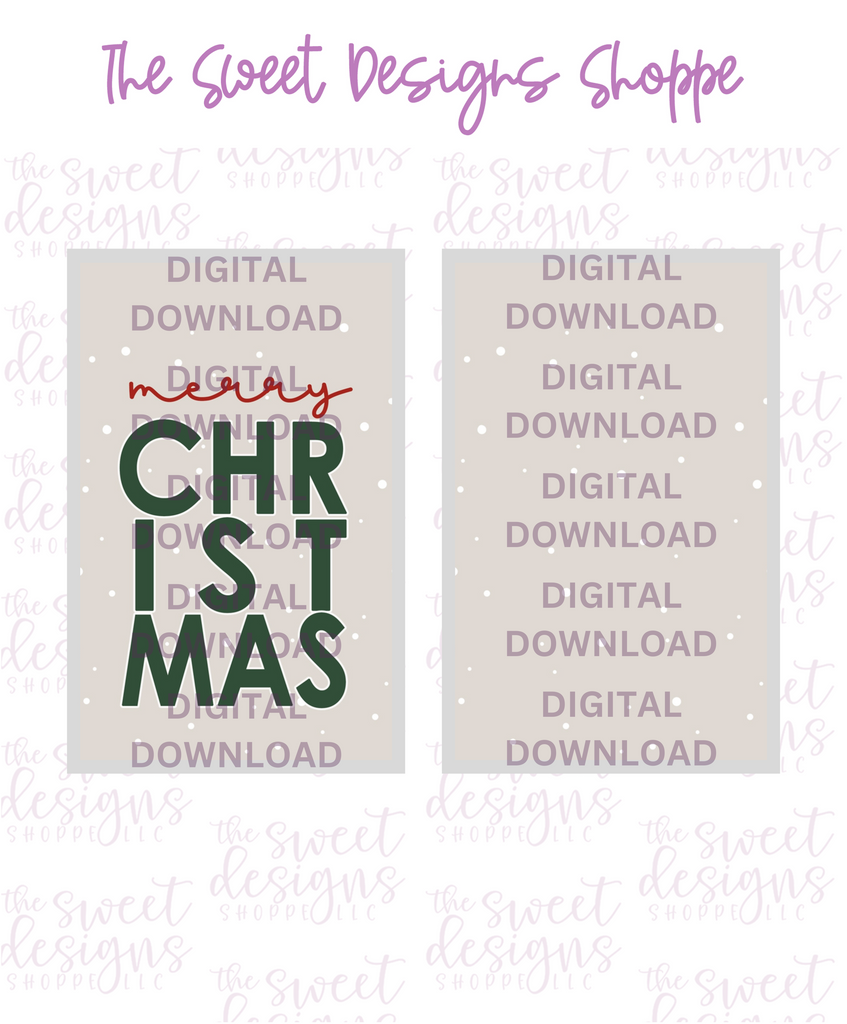 E-TAG - Merry Christmas Taupe - Digital Instant Download 2" x 3" Tag - Sweet Designs Shoppe - - ALL, Christmas, Christmas / Winter, Download, E-Tag, Promocode, Rectangle, TAG, Tags