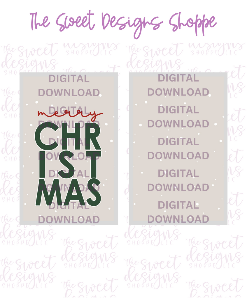 E-TAG - Merry Christmas Taupe - Digital Instant Download 2" x 3" Tag - The Sweet Designs Shoppe - TSDS - - ALL,Christmas,Christmas / Winter,Download,E-Tag,Promocode,Rectangle,TAG,Tags