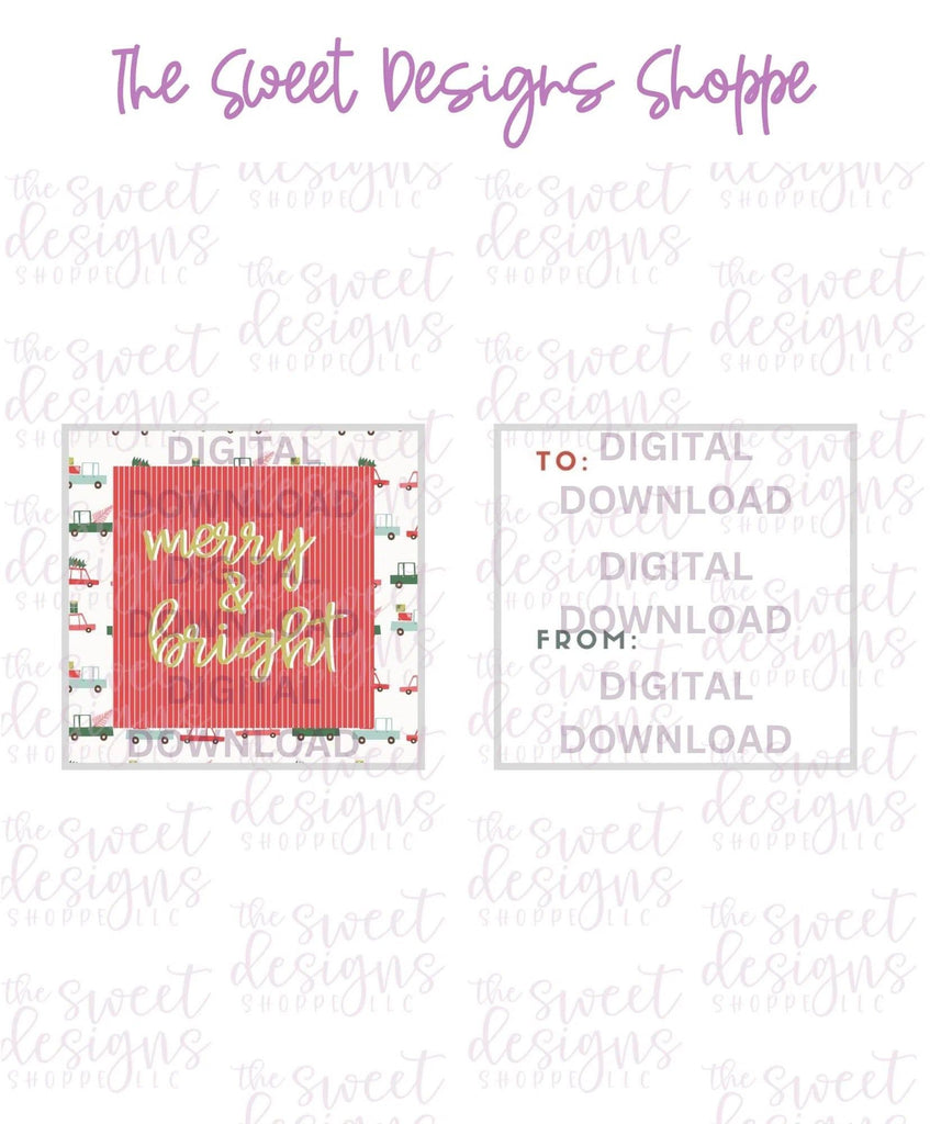 E-TAG - Merry+Bright #4 - Digital Instant Download 2" x 2" Tag - The Sweet Designs Shoppe - - ALL, Christmas, Download, E-Tag, Promocode, square, TAG, Tags