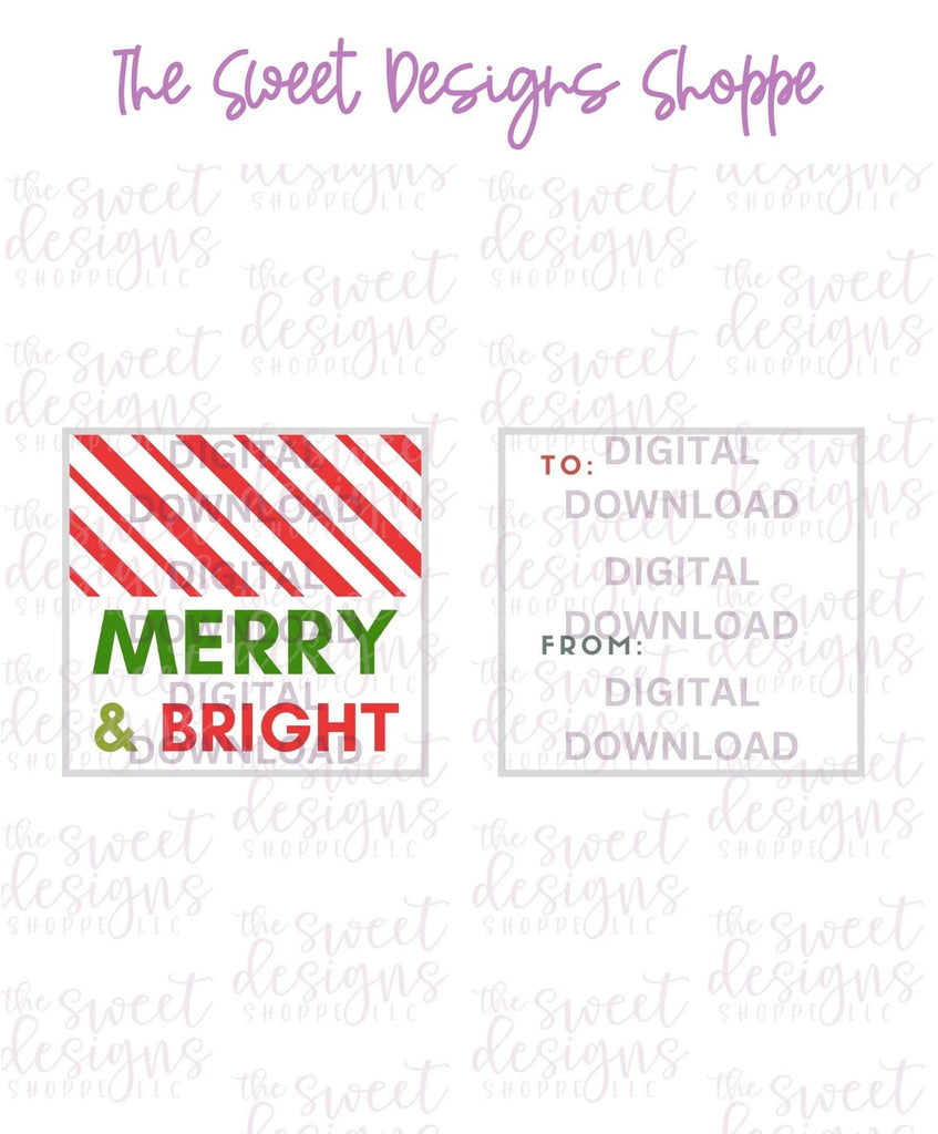 E-TAG - Merry+Bright #6 - Digital Instant Download 2" x 2" Tag - Sweet Designs Shoppe - - ALL, Christmas, Download, E-Tag, Promocode, square, TAG, Tags