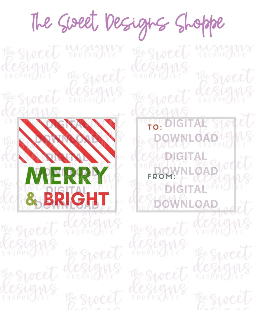 E-TAG - Merry+Bright #6 - Digital Instant Download 2" x 2" Tag - The Sweet Designs Shoppe - - ALL, Christmas, Download, E-Tag, Promocode, square, TAG, Tags