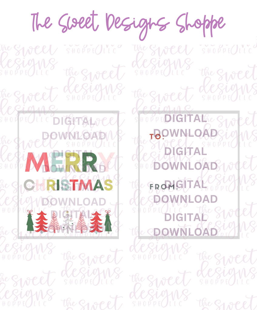 E-TAG - MerryChristmas #4 - Digital Instant Download 2" x 2.5" tag - The Sweet Designs Shoppe - - ALL, Christmas, Download, E-Tag, Promocode, rectangle, TAG, Tags