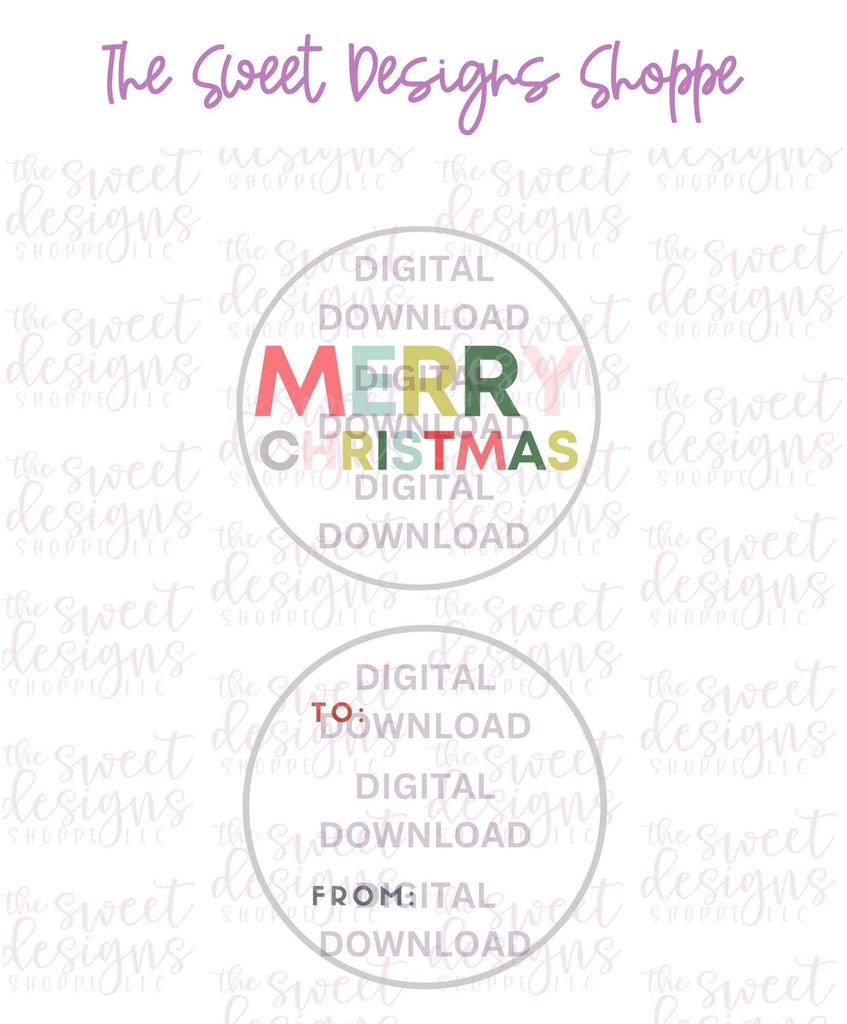 E-TAG - MerryChristmas #5 - Digital Instant Download 2" Round Tag - Sweet Designs Shoppe - - 2" Round, ALL, Christmas, Circle, Download, E-Tag, Promocode, Round Tag, TAG, Tags