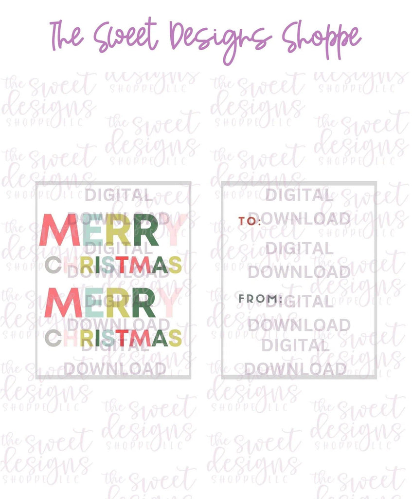 E-TAG - MerryChristmas #5 - Digital Instant Download 2" x 2.5" tag - The Sweet Designs Shoppe - - ALL, Christmas, Download, E-Tag, Promocode, rectangle, TAG, Tags