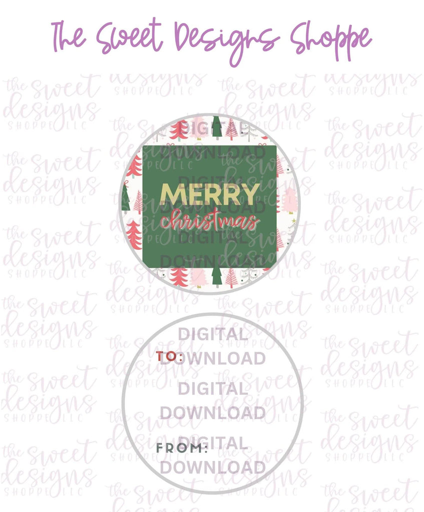 E-TAG - MerryChristmas #6 - Digital Instant Download 2" Round Tag - Sweet Designs Shoppe - - 2" Round, ALL, Christmas, Circle, Download, E-Tag, Promocode, Round Tag, TAG, Tags