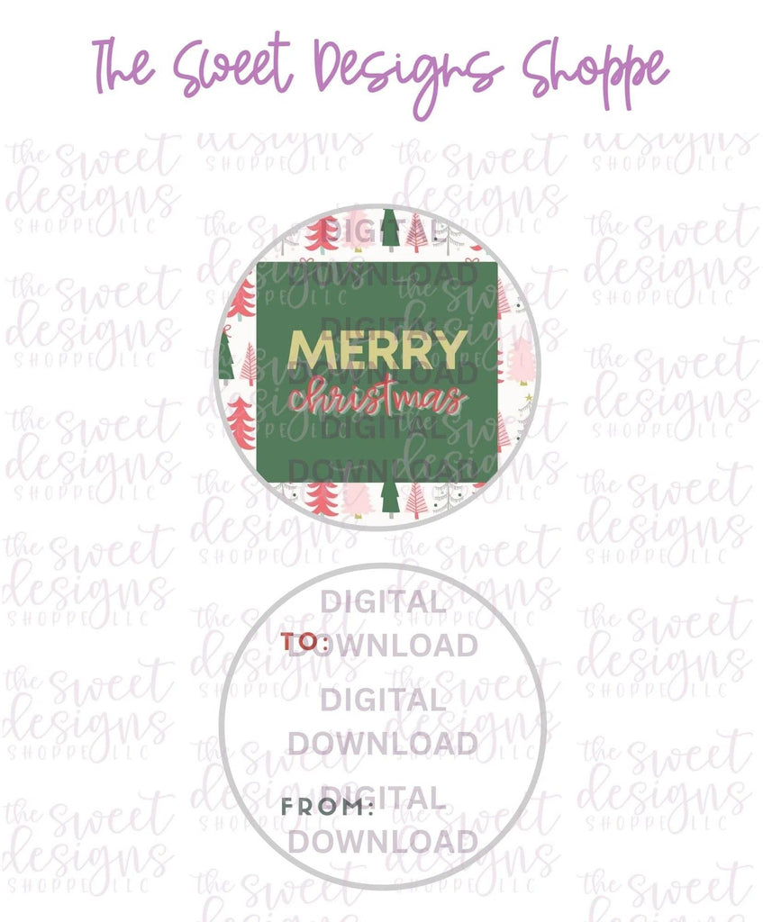 E-TAG - MerryChristmas #6 - Digital Instant Download 2" Round Tag - The Sweet Designs Shoppe - - 2" Round, ALL, Christmas, Circle, Download, E-Tag, Promocode, Round Tag, TAG, Tags