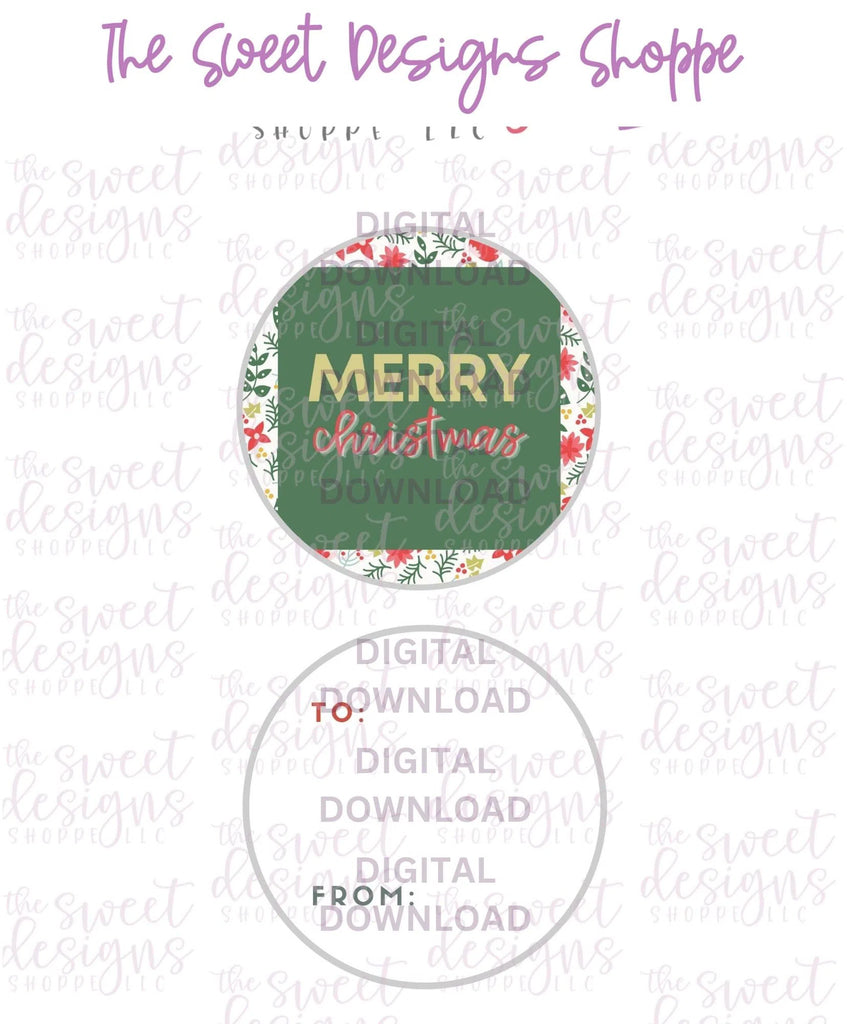 E-TAG - MerryChristmas #7 - Digital Instant Download 2" Round Tag - Sweet Designs Shoppe - - 2" Round, ALL, Christmas, Circle, Download, E-Tag, Promocode, Round Tag, TAG, Tags