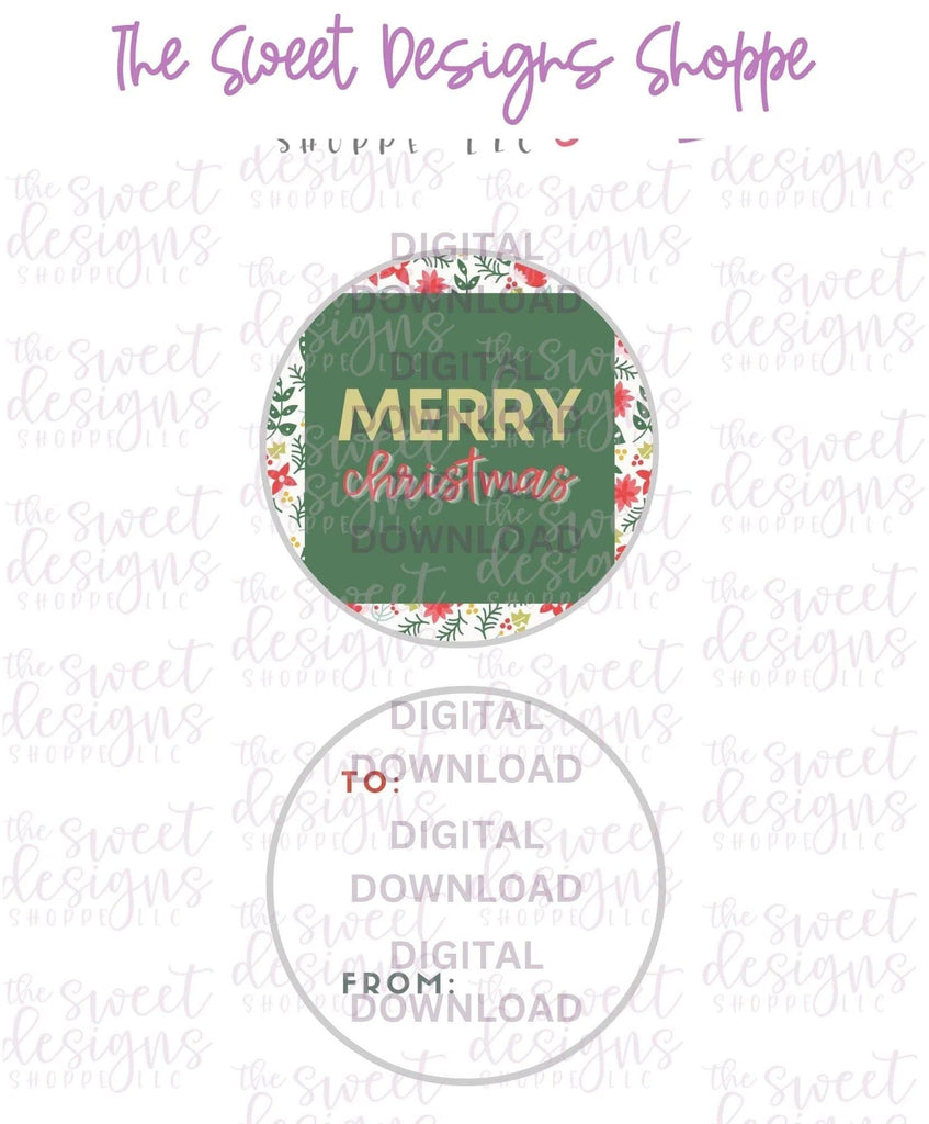 E-TAG - MerryChristmas #7 - Digital Instant Download 2" Round Tag - The Sweet Designs Shoppe - - 2" Round, ALL, Christmas, Circle, Download, E-Tag, Promocode, Round Tag, TAG, Tags