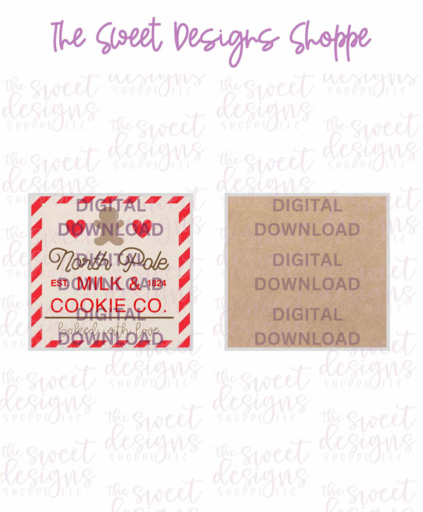 E-TAG - Milk & Cookie Co. - Digital Instant Download 2" x 2" Tag - The Sweet Designs Shoppe - - ALL, Christmas, Christmas / Winter, Download, E-Tag, Promocode, square, TAG, Tags