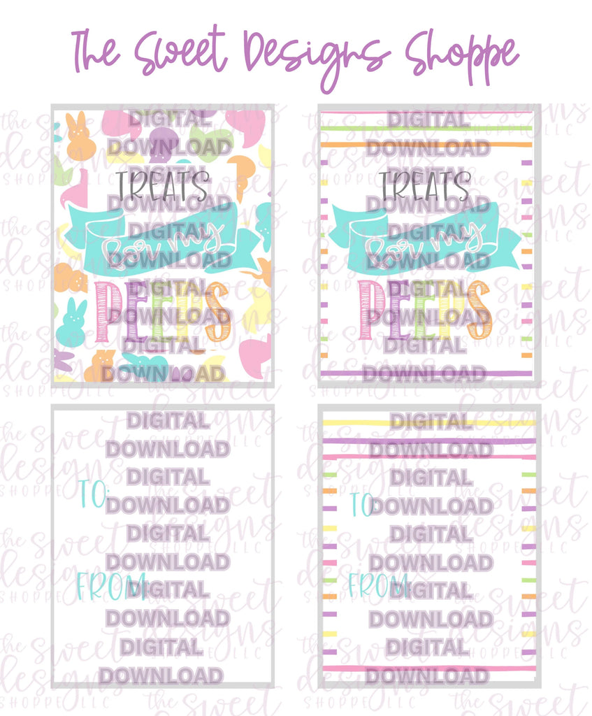 E-TAG - Peeps - Digital Instant Download 2" x 2.5" tag - Sweet Designs Shoppe - - 2" Round, ALL, E-Tag, Easter, Peep, Peeps, Promocode, Round Tag, TAG, Tags