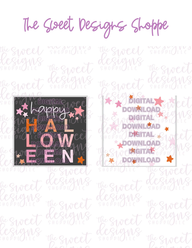 E-TAG - Simply Happy Halloween - Digital Instant Download 2" x 2" Tag - Sweet Designs Shoppe - - ALL, Download, E-Tag, halloween, Promocode, square, TAG, Tags