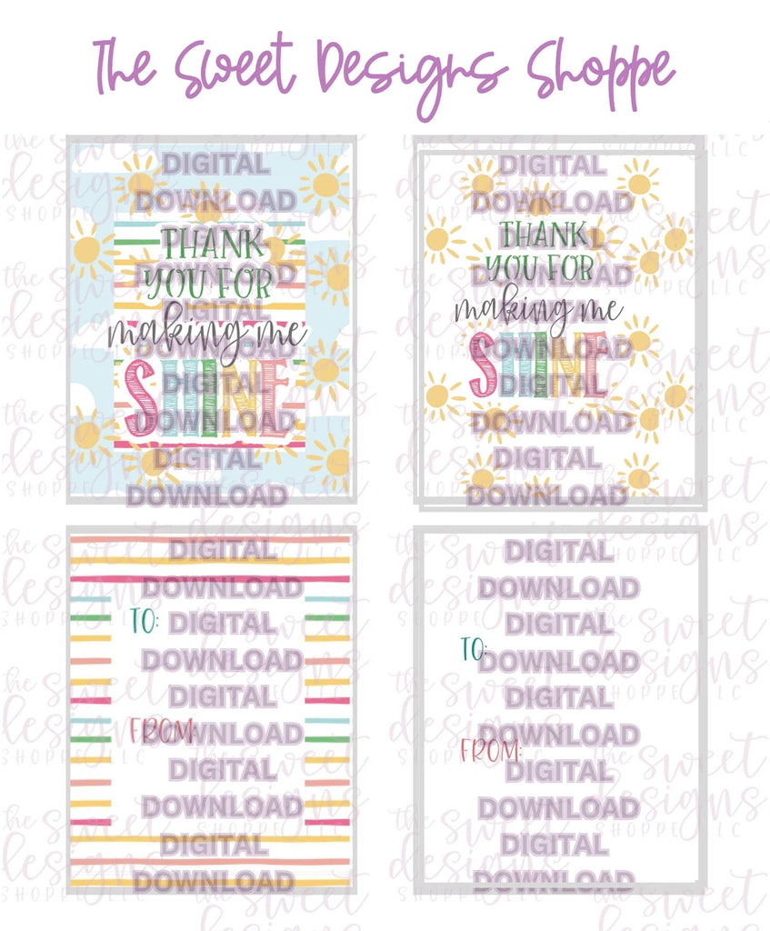 E-TAG - Thank You for making me SHINE - Digital Instant Download 2.5" x 2" tag - Sweet Designs Shoppe - - 2" Round, ALL, E-Tag, mother, Promocode, Round Tag, SC, School / Graduation, TAG, Tags, teacher