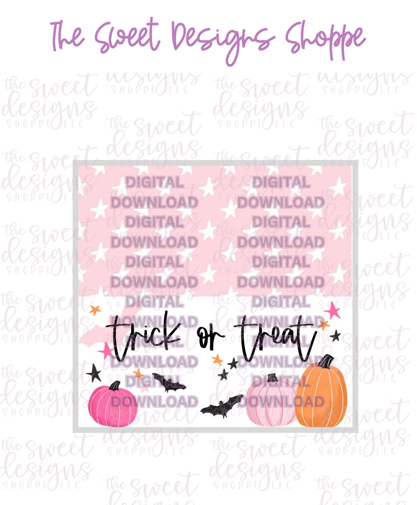 E-TAG - Trick or Treat #1 - Digital Instant Download Topper 3" - Sweet Designs Shoppe - - ALL, bag topper, colorful, E-Tag, halloween, Promocode, TAG, Tags