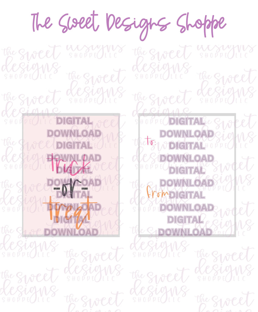 E-TAG - Trick or Treat #3 - Digital Instant Download 2" x 2.5" tag - Sweet Designs Shoppe - - ALL, Download, E-Tag, halloween, Promocode, rectangle, TAG, Tags