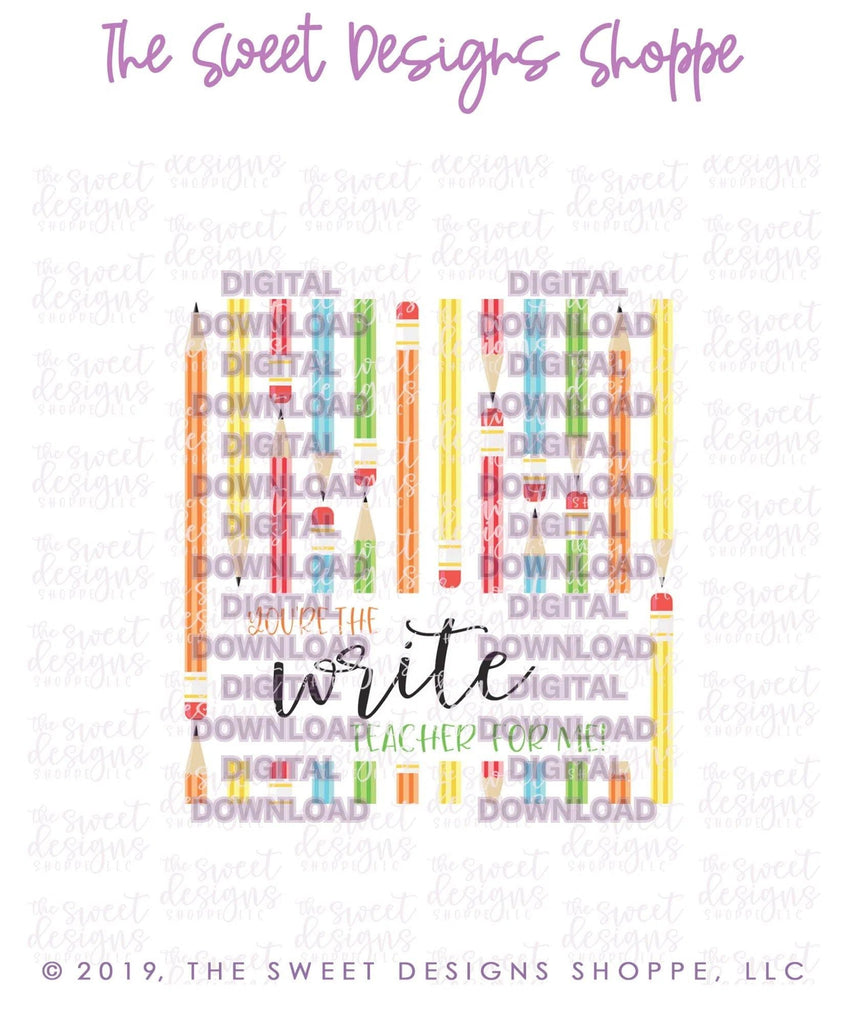 E-TAG - Write Teacher - Digital Instant Download Topper 3" - The Sweet Designs Shoppe - - 2" Round, ALL, bag topper, colorful, E-Tag, Promocode, Round Tag, school, School / Graduation, TAG, Tags, write, write teacher