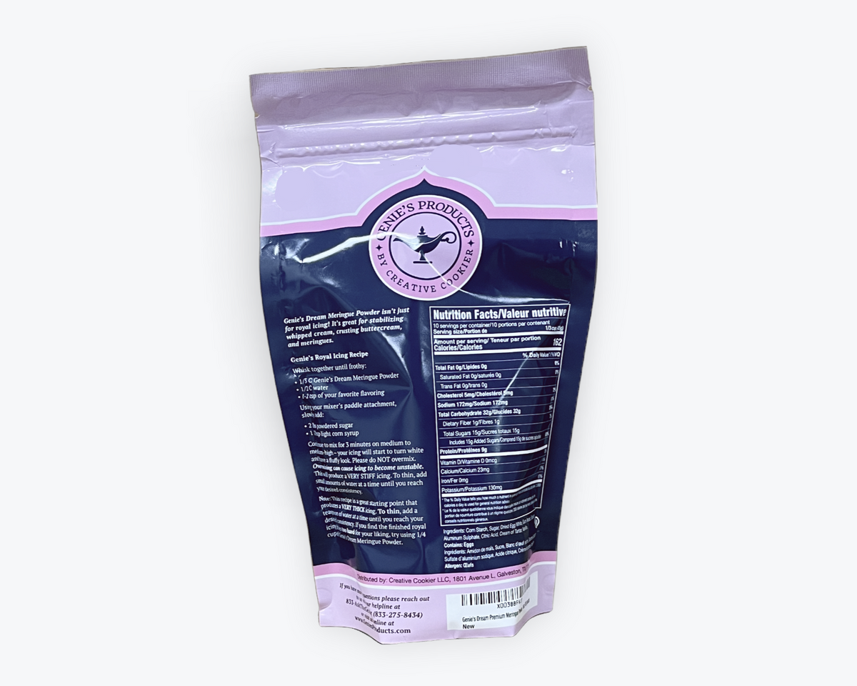 Edible Supplies - Meringue Powder - Genie's Dream - 1 lb bag (16 Ounces) - USA Shipments ONLY - Creative Cookier - - All,creative cookier,Flour,Genie,Merenge,Merengue,Meringue,Promocode
