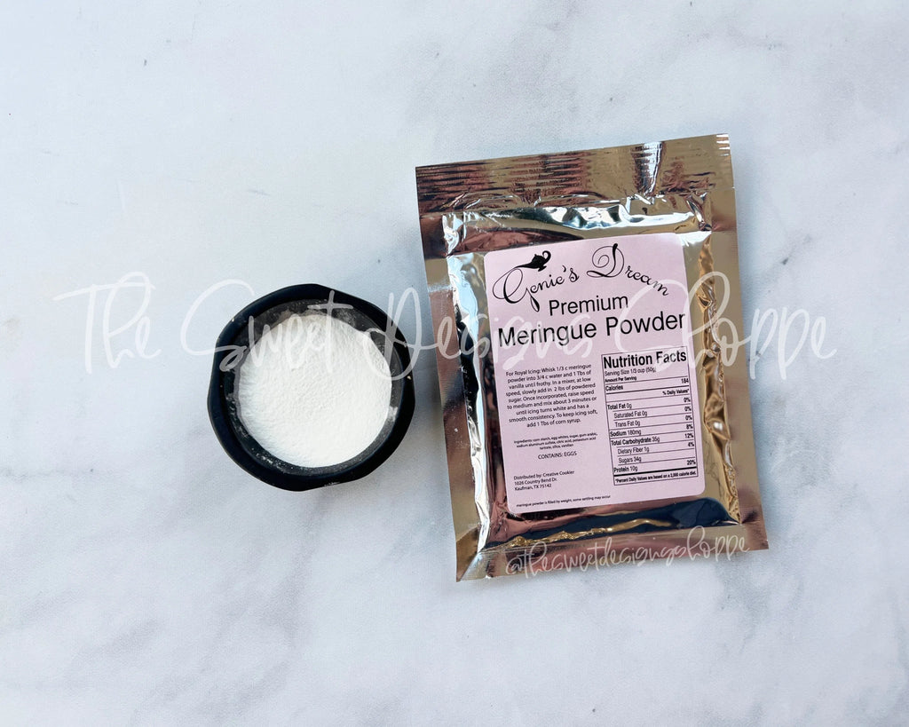 Edible Supplies - Meringue Powder - Genie's Dream - 1 Sample pack (2 Ounces) - USA Shipments ONLY - Creative Cookier - - All, creative cookier, Flour, Genie, Merenge, Merengue, Promocode