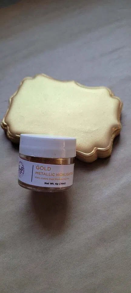 Edible Supplies - TMP Metallic Highlighter (100% FDA Compliant Ingredients) 4grams - Truly Mad Plastics - Gold (4g) - color, Food Coloring, Food Colors, Highlighter, Highlighters, powder, Promocode, TMP, Truly Mad Plastics, Trulymadplastics