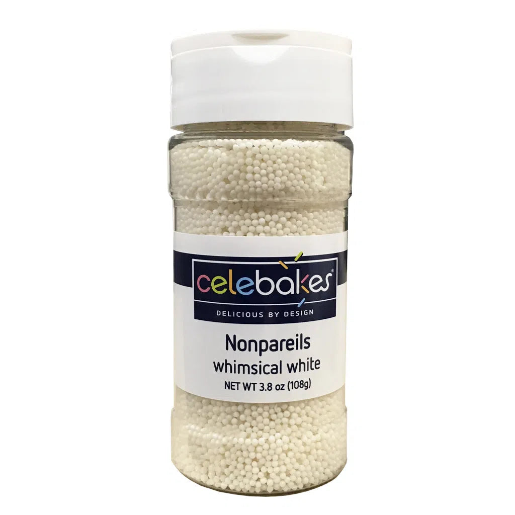Edible Supplies - Whimsical White Nonpareils Sprinkles by CK Products 3.8 OZ Bottle - CK Products - - Christmas, Promocode, sprinkle, sprinkles