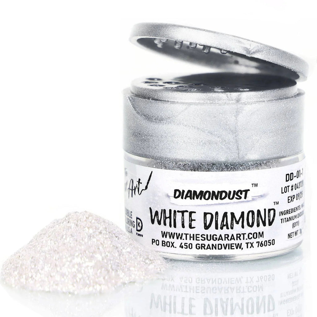 Edible Supplies - White Diamond - Edible Glitter by The Sugar Art, Inc. 3 grams - The Sugar Art Inc. - - color, glitter, powder, Promocode