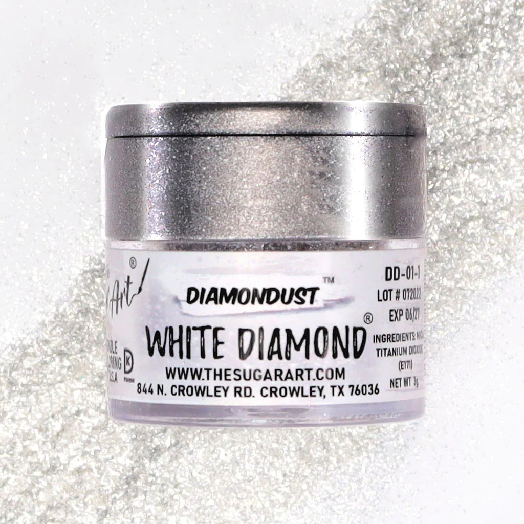 Edible Supplies - White Diamond - Edible Glitter by The Sugar Art, Inc. 3 grams - The Sugar Art Inc. - - color, glitter, powder, Promocode