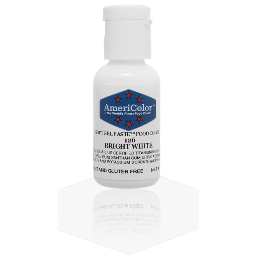 Food Colors - Americolor Soft Gel Paste - Bright White - Select Size - Food Color - AmeriColor - 0.75oz - Americolor SoftGel Paste - Bright White - 126 - ALL,AmeriColor,color,edible,Food Color,Food Coloring,Food Colors,Gel,liquid food coloring,Paste,Promocode,Soft Gel Paste