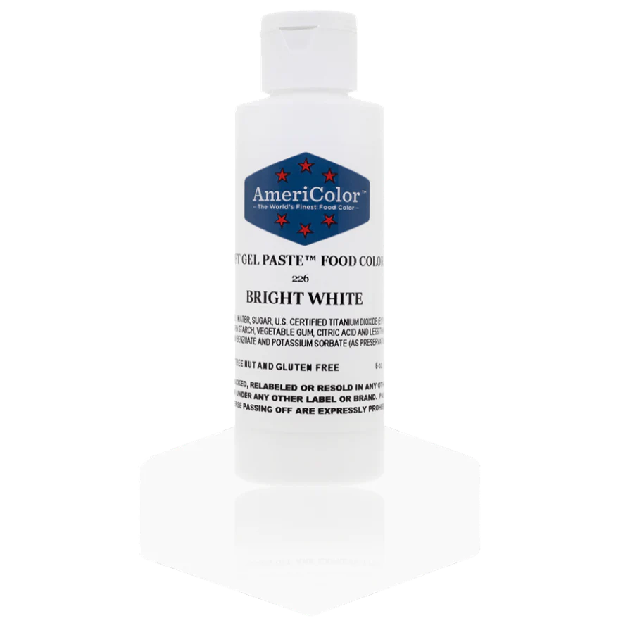 Food Colors - Americolor Soft Gel Paste - Bright White - Select Size - Food Color - AmeriColor - 6 oz - Americolor SoftGel Paste - Bright White - 226 - ALL,AmeriColor,color,edible,Food Color,Food Coloring,Food Colors,Gel,liquid food coloring,Paste,Promocode,Soft Gel Paste