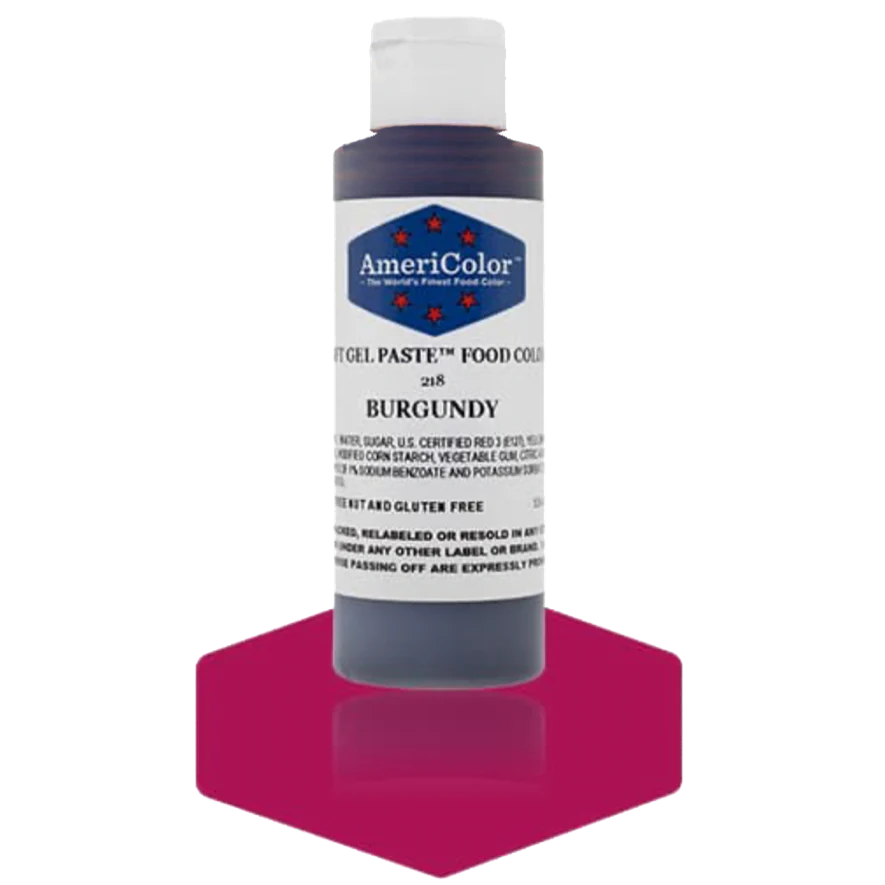 Food Colors - Americolor Soft Gel Paste - Burgundy - Select Size - Food Color - AmeriColor - 4.5 oz - Americolor SoftGel Paste - Burgundy - 218 - ALL,AmeriColor,color,edible,Food Color,Food Coloring,Food Colors,Gel,liquid food coloring,Paste,Promocode,Soft Gel Paste