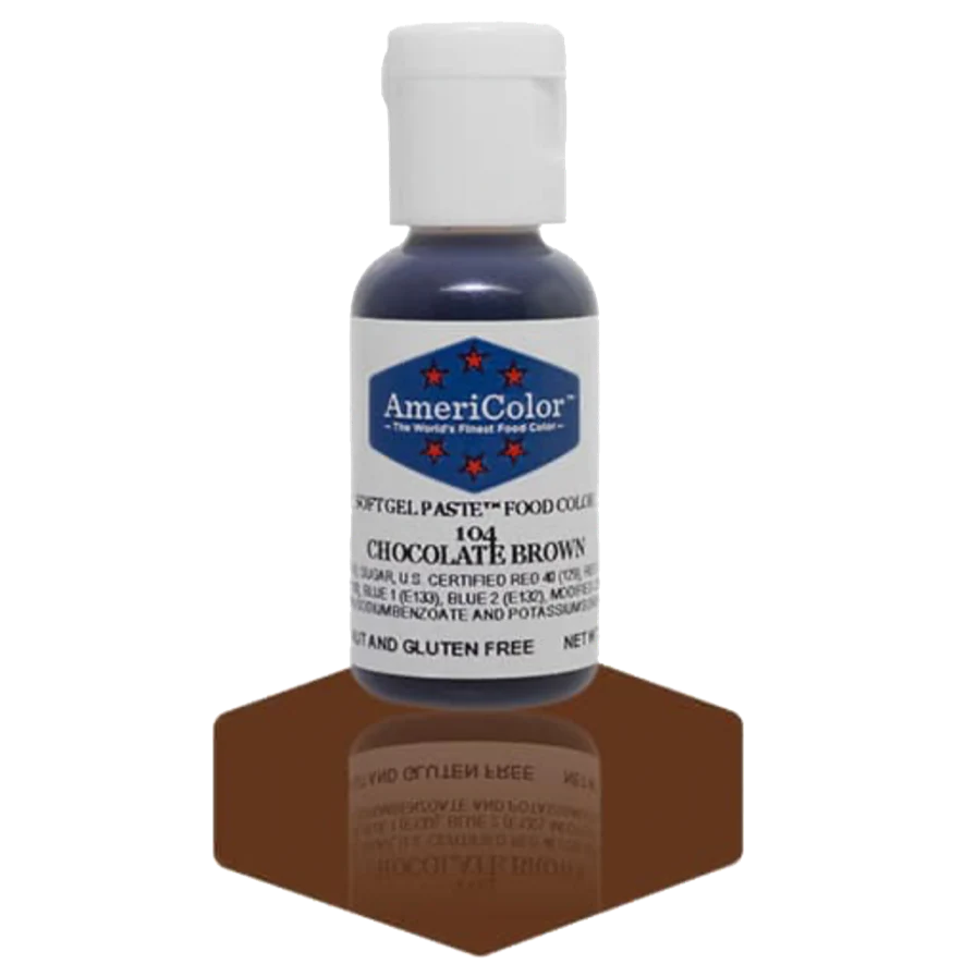 Food Colors - Americolor Soft Gel Paste - Chocolate Brown - Select Size - Food Color - AmeriColor - 0.75oz - Americolor SoftGel Paste - Chocolate Brown - 104 - ALL,AmeriColor,color,edible,Food Color,Food Coloring,Food Colors,Gel,liquid food coloring,Paste,Promocode,Soft Gel Paste