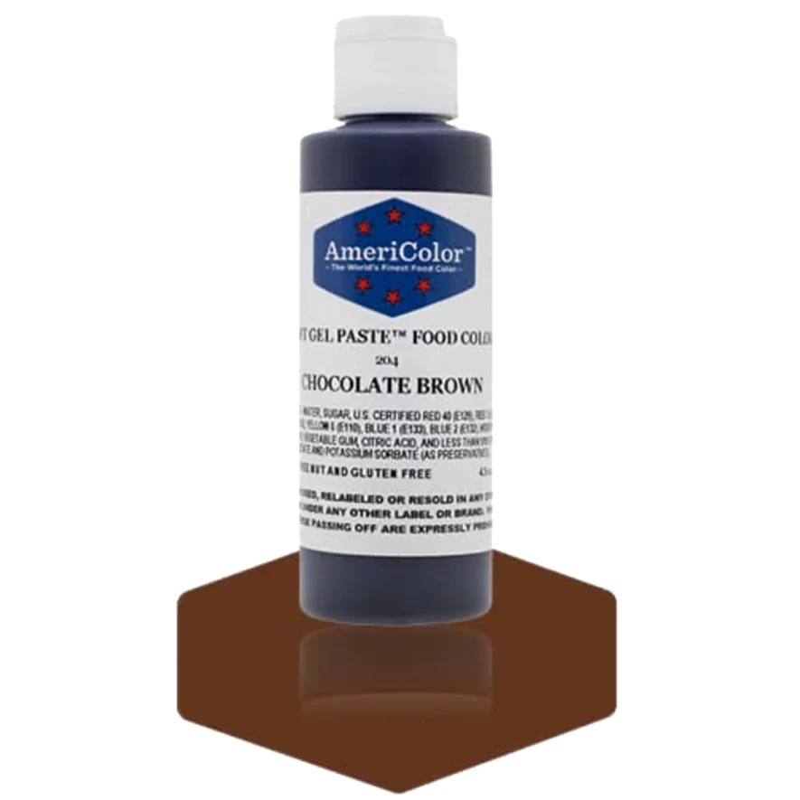 Food Colors - Americolor Soft Gel Paste - Chocolate Brown - Select Size - Food Color - AmeriColor - 4.5 oz - Americolor SoftGel Paste - Chocolate Brown - 204 - ALL,AmeriColor,color,edible,Food Color,Food Coloring,Food Colors,Gel,liquid food coloring,Paste,Promocode,Soft Gel Paste