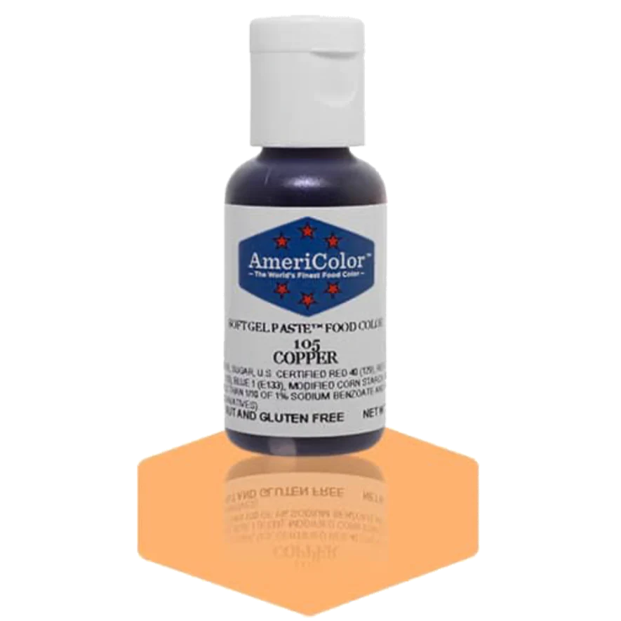 Food Colors - Americolor Soft Gel Paste - Copper - Select Size - Food Color - AmeriColor - 0.75oz - Americolor SoftGel Paste - Copper - 105 - ALL,AmeriColor,color,edible,Food Color,Food Coloring,Food Colors,Gel,liquid food coloring,Paste,Promocode,Soft Gel Paste