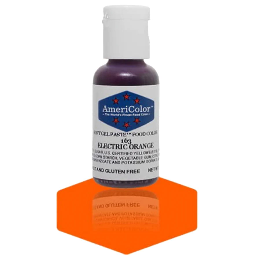 Food Colors - Americolor Soft Gel Paste - Electric Orange - Select Size - Food Color - AmeriColor - 0.75oz - Americolor SoftGel Paste - Electric Orange - 163 - ALL,AmeriColor,color,edible,Food Color,Food Coloring,Food Colors,Gel,liquid food coloring,Paste,Promocode,Soft Gel Paste
