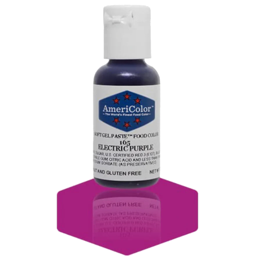 Food Colors - Americolor Soft Gel Paste - Electric Purple - Select Size - Food Color - AmeriColor - 0.75oz - Americolor SoftGel Paste - Electric Purple - 165 - ALL,AmeriColor,color,edible,Food Color,Food Coloring,Food Colors,Gel,liquid food coloring,Paste,Promocode,Soft Gel Paste