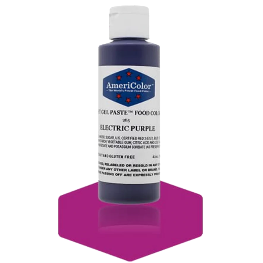 Food Colors - Americolor Soft Gel Paste - Electric Purple - Select Size - Food Color - AmeriColor - 4.5 oz - Americolor SoftGel Paste - Electric Purple - 265 - ALL,AmeriColor,color,edible,Food Color,Food Coloring,Food Colors,Gel,liquid food coloring,Paste,Promocode,Soft Gel Paste