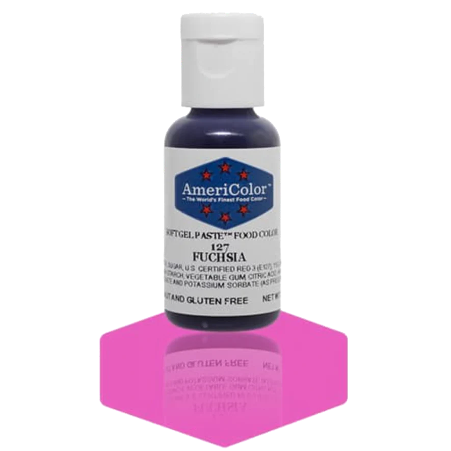 Food Colors - Americolor Soft Gel Paste - Fuchsia - Select Size - Food Color - AmeriColor - 0.75oz - Americolor SoftGel Paste - Fuchsia - 127 - ALL,AmeriColor,color,edible,Food Color,Food Coloring,Food Colors,Gel,liquid food coloring,Paste,Promocode,Soft Gel Paste