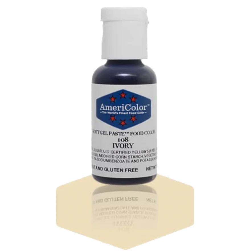 Food Colors - Americolor Soft Gel Paste - Ivory - Select Size - Food Color - AmeriColor - 0.75oz - Americolor SoftGel Paste - Ivory - 108 - ALL,AmeriColor,color,edible,Food Color,Food Coloring,Food Colors,Gel,liquid food coloring,Paste,Promocode,Soft Gel Paste