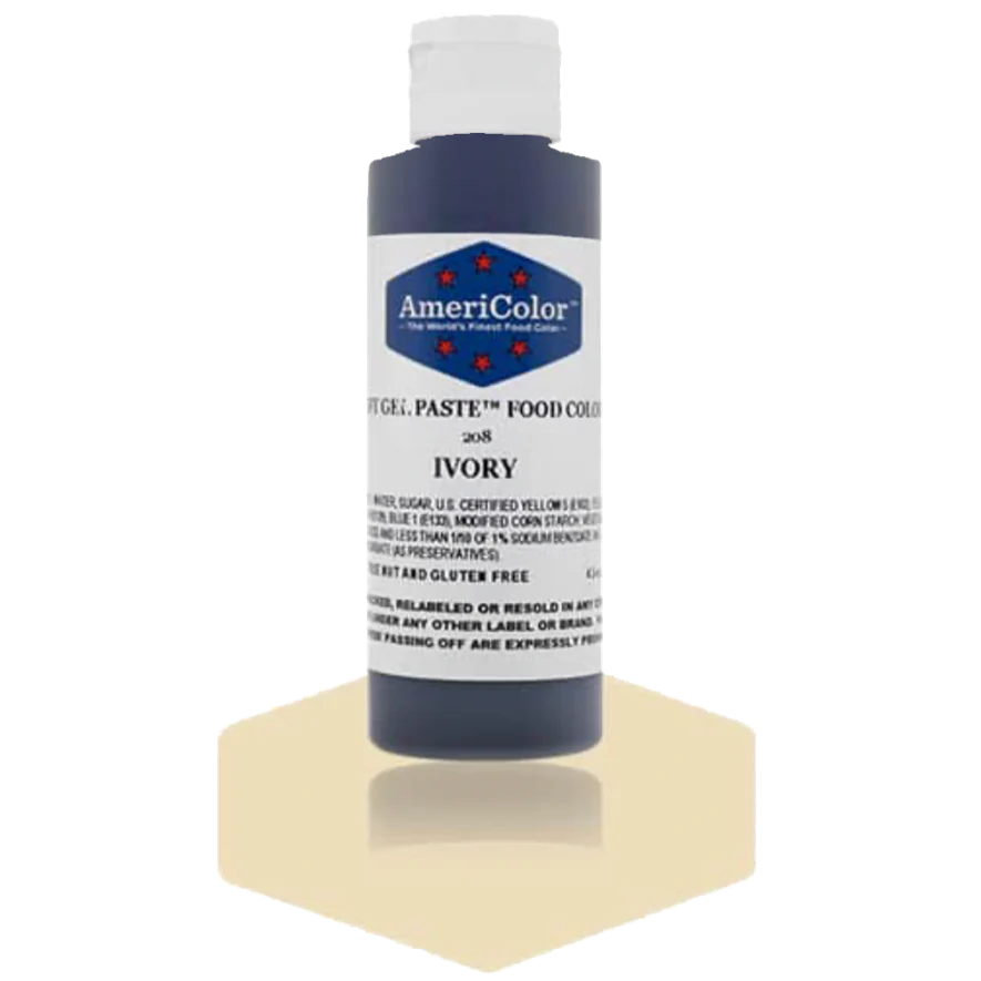 Food Colors - Americolor Soft Gel Paste - Ivory - Select Size - Food Color - AmeriColor - 4.5 oz - Americolor SoftGel Paste - Ivory - 208 - ALL,AmeriColor,color,edible,Food Color,Food Coloring,Food Colors,Gel,liquid food coloring,Paste,Promocode,Soft Gel Paste