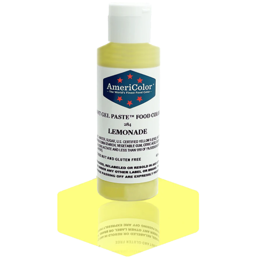 Food Colors - Americolor Soft Gel Paste - Lemonade - Select Size - Food Color - AmeriColor - 4.5 oz - Americolor SoftGel Paste - Lemonade - 284 - ALL,AmeriColor,color,edible,Food Color,Food Coloring,Food Colors,Gel,liquid food coloring,Paste,Promocode,Soft Gel Paste