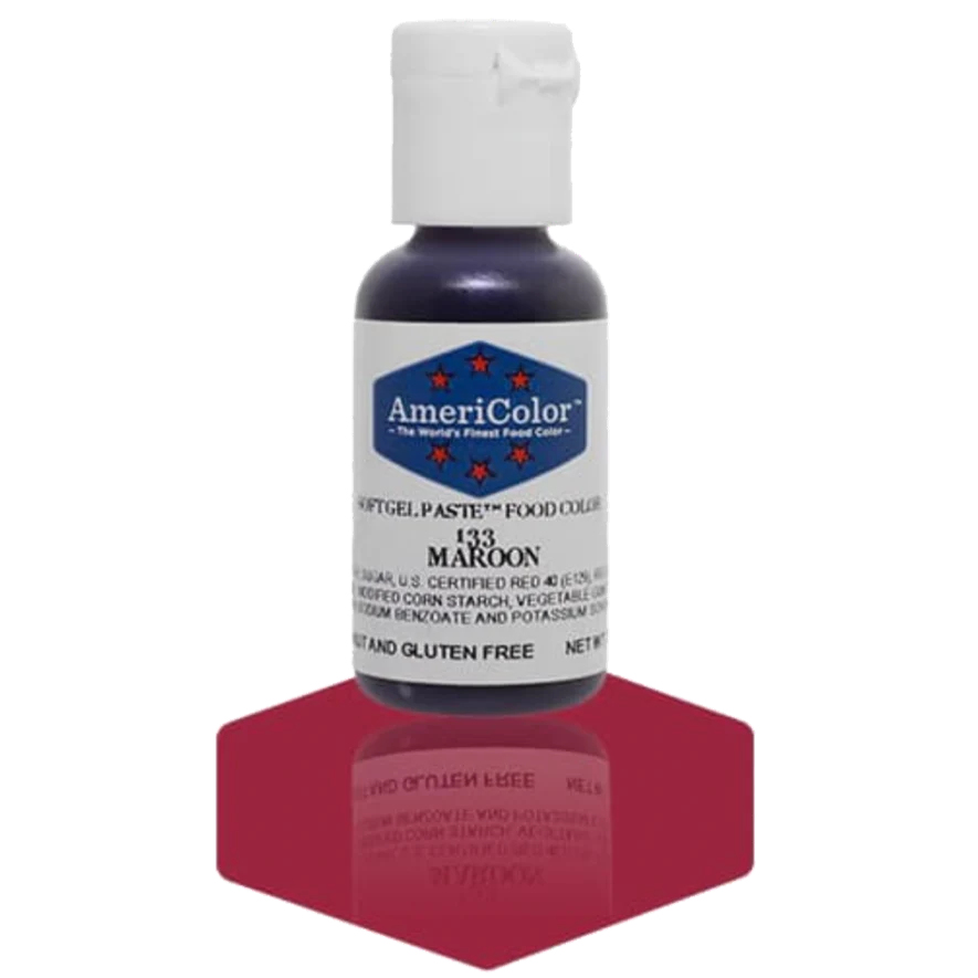 Food Colors - Americolor Soft Gel Paste - Maroon - Select Size - Food Color - AmeriColor - 0.75oz - Americolor SoftGel Paste - Maroon - 133 - ALL,AmeriColor,color,edible,Food Color,Food Coloring,Food Colors,Gel,liquid food coloring,Paste,Promocode,Soft Gel Paste