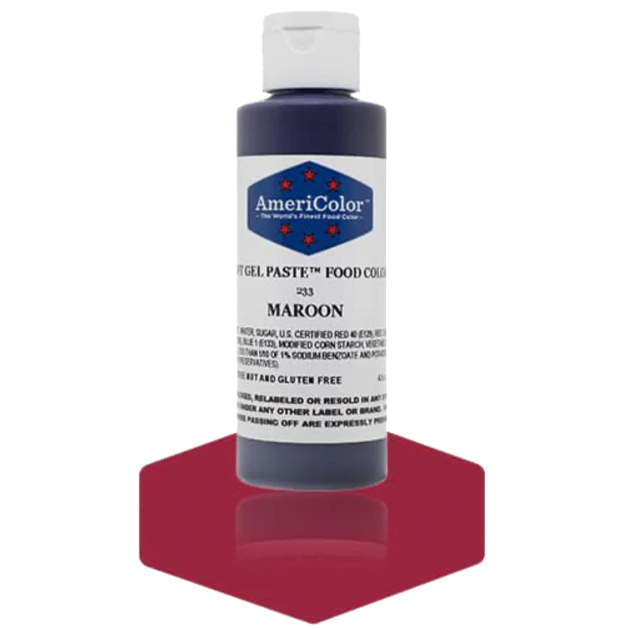 Food Colors - Americolor Soft Gel Paste - Maroon - Select Size - Food Color - AmeriColor - 4.5 oz - Americolor SoftGel Paste - Maroon - 233 - ALL,AmeriColor,color,edible,Food Color,Food Coloring,Food Colors,Gel,liquid food coloring,Paste,Promocode,Soft Gel Paste