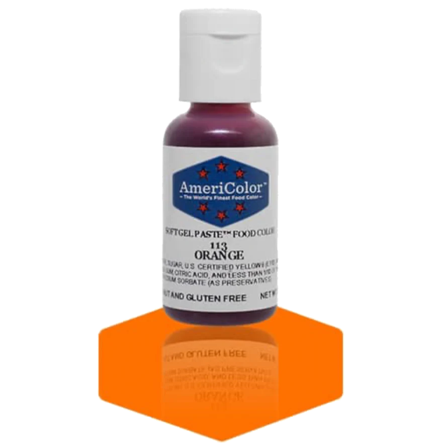 Food Colors - Americolor Soft Gel Paste - Orange - Select Size - Food Color - AmeriColor - 0.75oz - Americolor SoftGel Paste - Orange - 113 - ALL,AmeriColor,color,edible,Food Color,Food Coloring,Food Colors,Gel,liquid food coloring,Paste,Promocode,Soft Gel Paste